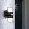 Image de Applique led up-down extérieur applique façade extérieur applique led noir dessus dessous, métal plastique, 2x 8,5W 2x 750lm blanc chaud, LxH 14x24 cm