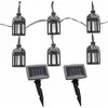 Image de Guirlande lumineuse solaire d'extérieur, lampe solaire led, lampe de jardin, décoration en forme de lanterne, plastique noir, 20x led blanc chaud, l