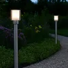 Image de Lampe d'extérieur lampes de jardin extérieur argent lampadaire éclairage de chemin, acier inoxydable métal blanc clair, IP54, 1x E27, DxH 12x80 cm,