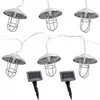 Image de Guirlande lumineuse solaire à led, lampe solaire d'extérieur, décoration de jardin, style maison de campagne, piquet de terre à batterie, argent, 20x