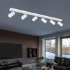 Image de Etc-shop - Plafonnier spot plafonnier 6 flammes spot blanc, spots mobiles, lampe de salon métal, 6x douilles GU10, LxPxH 115x6x12cm