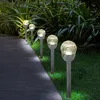 Image de Lampe d'extérieur Lampe solaire de chemin, lampe de jardin en optique verre brisé, lampe boule, batterie intégrée, acier inoxydable, argent, led, DxH