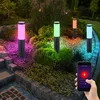 Image de Lampe d'extérieur à intensité variable, base de lampe de jardin intelligente, couleur changeante, acier inoxydable anthracite, led rvb 8,5W 806lm