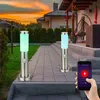 Image de Borne E27 lampadaire jardin smart home lumière extérieure App-commande vocale minuterie dimmable cct, IP44, acier inoxydable, 1x led rgb 10W 806Lm