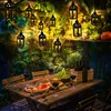 Image de Guirlande lumineuse led solaire d'extérieur, lampe solaire, décoration de balcon en forme de lanterne, plastique noir, 10x led blanc chaud, l 200 cm,