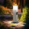 Image de Lampadaire avec douilles, éclairage extérieur, prises, distributeur d'énergie avec éclairage, acier inoxydable opale, 1x led 1,1W 90Lm blanc chaud,