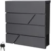 Image de Ml-design - ecd Germany Boîte aux Lettres avec Compartiment à Journaux 37x11x37 cm en Acier Inoxydable Anthracite avec 2 clés Incluses, Boîte aux
