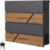 Image de ML-Design Boîte aux Lettres Murale 37x37x11 cm, Anthracite / Façade Aspect Bois, Acier, Boîte Postale avec Compartiment á