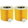 Image de Lot de 2x filtres à cartouche compatible avec Kärcher WD3P Extension Kit, wd 3 Premium aspirateur à sec ou humide - Filtre plissé, jaune - Vhbw