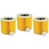 Image de Lot de 3x filtres à cartouche compatible avec Kärcher wd 3, wd 3.200, wd 2500 m aspirateur à sec ou humide - Filtre plissé, jaune - Vhbw