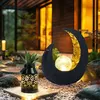 Image de Décoration de jardin lumière solaire led pot de fleur planteur lumière extérieure croissant de lune décoration solaire, 6-8 heures, lot de 2