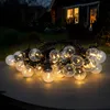 Image de Guirlande lumineuse d'extérieur LED 20 ampoules LED avec minuterie - 950 cm - éclairage décoratif de jardin en blanc chaud avec prise