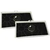 Image de 2x Filtres à charbon actif compatible avec Bosch DHL555BL/01, DHL555BGB/02, DHL555BGB/01, DHL555BCH/06 hotte aspirante + bague de fixation - Vhbw