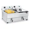 Image de Royal Catering   Friteuse professionnelle double 2x16L 3200W   Acier inoxydable   Robinets de vidange   Température max 200°C