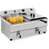 Image de Royal Catering   Friteuse professionnelle 2 x 13 L   Puissance 2 x 3200 W   Acier inoxydable   Système de sécurité incliné   Pour restaurants et food