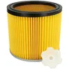 Image de Filtre plissé compatible avec Bosch gas 12-30 f Professional, pas 1000, pas 11-25, pas 11-25 f, pas 12-50 f aspirateur - noir / argenté / jaune - Vhbw