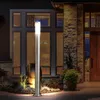 Image de Lampe d'extérieur, lampadaire, lampe de balcon, lampe à colonne, éclairage d'entrée led, jardin, acier inoxydable IP44, opale argentée, 1x led 7W,