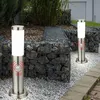Image de Lampadaire, éclairage de jardin, éclairage de chemin en acier inoxydable, éclairage extérieur avec détecteur de mouvement, argent, 1x E27, DxH