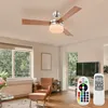 Image de Etc-shop - rvb led ventilateur de plafond lumière dimmable télécommande changeur de couleur lames de lampe hêtre / argent