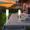 Image de Lot de 2 douilles de lampe sur pied extérieur éclairage de jardin cour allée véranda lampe argent