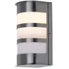 Image de Applique de jardin éclairage extérieur lampe de façade en acier inoxydable argent dans un ensemble comprenant des ampoules led
