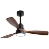 Image de Tanant - Ventilateur de plafond en bois de 122cm avec 3 pales en bois massif et moteur cc réversible à télécommande - pour salon - marron