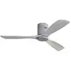 Image de Ventilateur de plafond encastré de 132cm, dc 3 pales en bois sculpté, moteur réversible silencieux, télécommande sans lumière, pour salon - Gris clair