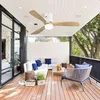 Image de Tanant   Ventilateur de plafond 132 cm avec télécommande 6 vitesses   Moteur CC réversible ultra-silencieux   Éclairage LED 18W intégré   Pales en