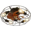 Image de Tanant - Ventilateur de plafond moderne de 50 cm avec 7 pales en abs, économie d'énergie, avec ampoule, idéal pour salon, cuisine et balcon   Marron