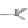 Image de Ventilateur de plafond 132cm, avec 3 pales en bois massif, silencieux, moteur dc réversible, télécommande, pour salon et chambre - Gris