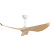 Image de Ventilateur de Plafond 132cm, avec 3 Pales Courbées en ABS, 6 Vitesses, Moteur DC Réversible, Télécommande, pour Salon et Chambre - Naturel