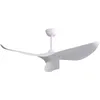 Image de Ventilateur de Plafond 132cm, avec 3 Pales Courbées en ABS, 6 Vitesses, Moteur DC Réversible, Télécommande, pour Salon et Chambre - Blanc