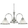 Image de Searchlight - american diner - 3LT Lustre metal argent satine, verre strié depoli, E27 max 3x60w Diam 62cm