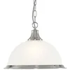 Image de Searchlight - Suspension American Diner métal argent satiné, verre depoli E27 max 60w Diam 34 x Haut 120cm