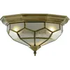 Image de PISA II Plafonnier 2 LT Metal laiton antique, facettes verre traité E14 2x60w max Diam 29cm