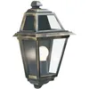 Image de Applique extérieure demi face New Orleans noir et or, verre IP44 E27 maxi 60w