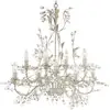 Image de Searchlight - Lustre floral almandite - 8L 8 branches métal crème doré avec feuille et cristal E14 8x60w max diamètre 74cm