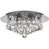 Image de Searchlight - Plafonnier cristal de salon plafonnier moderne argent, chrome rond, 4 flammes 4x G9, DxH 35x17,5 cm