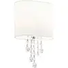 Image de Searchlight - nina - 1LT Applique murale chrome, Cristal clair, abatjour textile blanc E14 max 60w