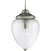 Image de Moscow 1LT Suspension, Laiton antique, verre clair nervure E27 60w max Diam 22cm