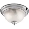 Image de Searchlight Flush - Plafonnier encastré à 2 ampoules au fini argent satiné IP44, E14