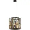 Image de Elstead - Lampe suspension plafonnier lampe suspendue cristaux acier ambre perle bronze