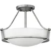 Image de Elstead - Plafonnier lampe salon lampe verre acier nickel 2 flammes d 41,3 cm