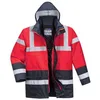 Image de Parka Haute Visibilité Portwest Bicolore Traffic Rouge / Bleu Marine 3XL