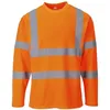 Image de T-shirt Hi-vis Manches Longues Couleur : Orange Taille s Portwest