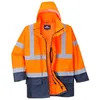 Image de Portwest - Parka 5 en 1 imperméable haute visibilité essentiel Orange / Marine l
