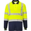 Image de Polo bicolore manches longues Jaune/Marine 4XL