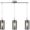 Image de Searchlight - Suspension barre 3L duo 2 métal chromé et double verre fumé et givré E14 3x60w max