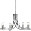 Image de Searchlight - Lustre de plafond ascona 8L métal chrome 8 branches avec verre transparent E14 max 8x60w diamètre 75cm Hauteur 145cm