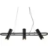 Image de Suspension telescope 3L avec têtes cylindre sur barre métal Noir Mat GU10 max 3x50w